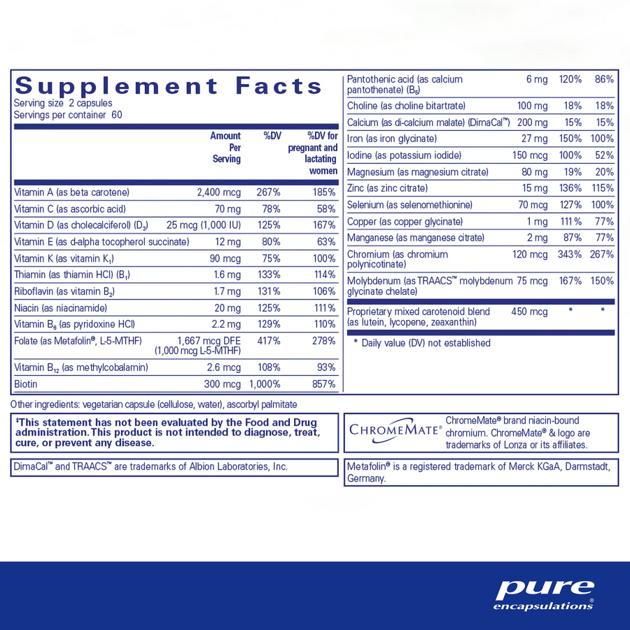 PreNatal Nutrients – 120 Capsules SF